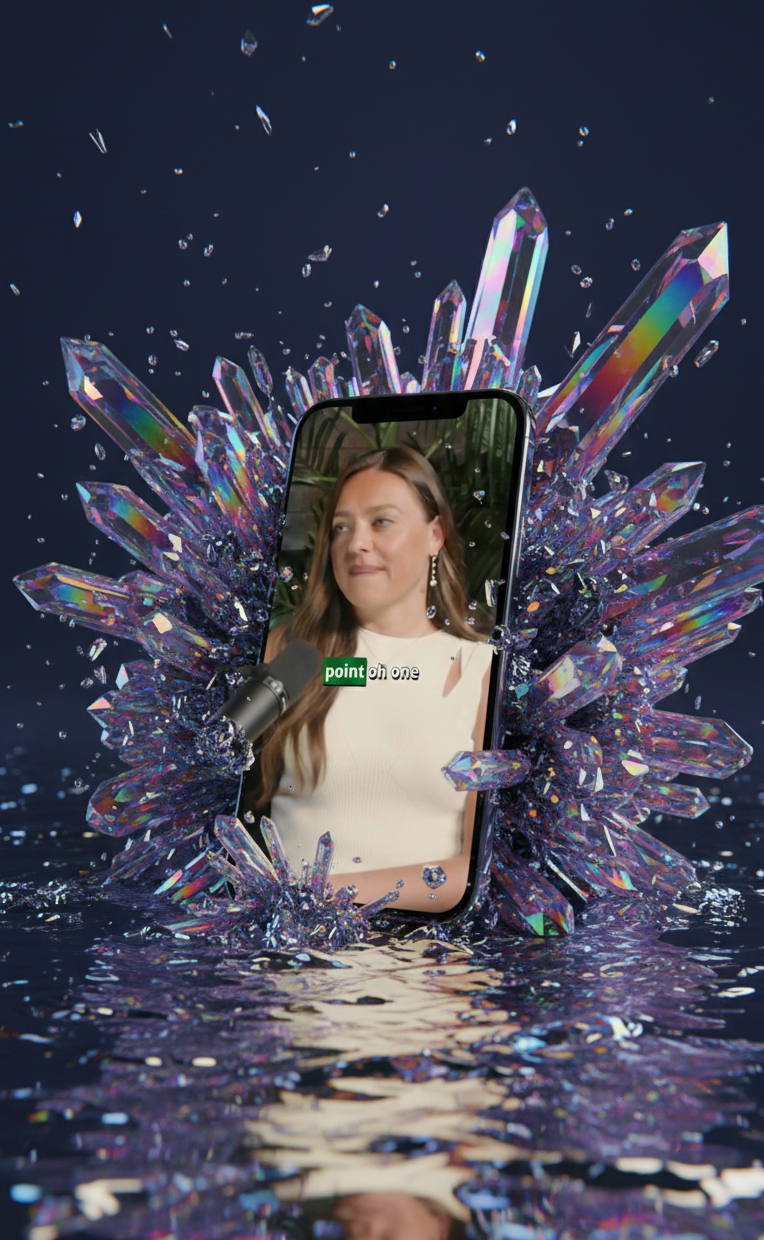 A standout clip framed with crystal visuals.